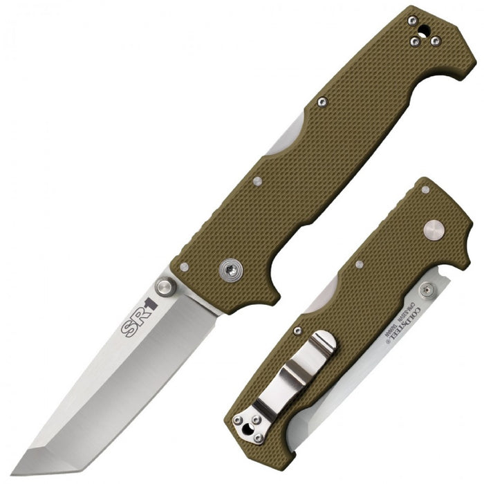 Cold Steel SR1 Folder 4.0 in Plain OD Green G-10 Handle