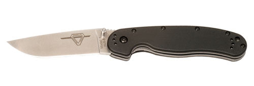 Ontario RAT1 Folder 3.625 in Blade Black GFN Handle