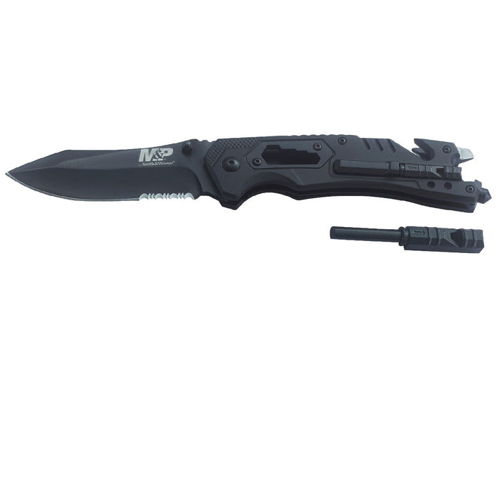 SW MP Dual Assisted 3.5 in Combo Blade Black Plastic Hndl