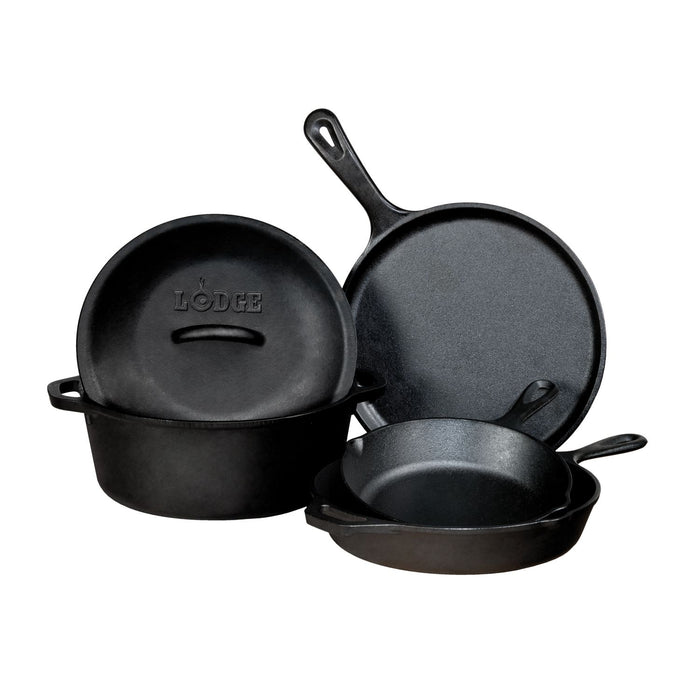 Lodge 5 Piece Seasonsed Cast Iron Cookware Set