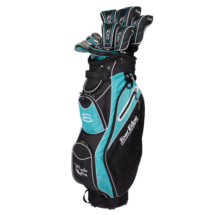 Tour Edge Moda Silk Womens Golf Set-Black-LT Blue-RH