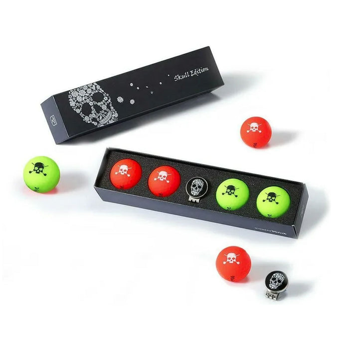 Volvik Skull Edition Golf Balls 4pk Marker Hat Clip Red Grn